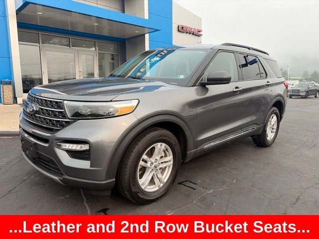 2023 Ford Explorer XLT in Carbonized Gray M — front three-quarter view