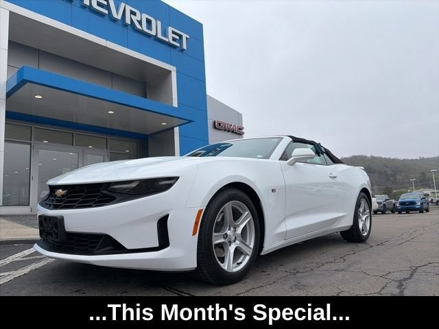 2023 Chevrolet Camaro 1LT in Summit White — front three-quarter view