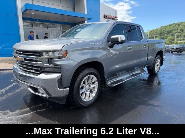 2019 Chevrolet Silverado 1500 LTZ in Satin Steel Metallic — front three-quarter view