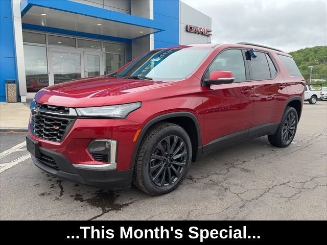 2023 Chevrolet Traverse RS in Radiant Red Tintcoat — front three-quarter view