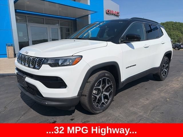 2025 Jeep Compass Limited in Bright White Clea — front three-quarter view