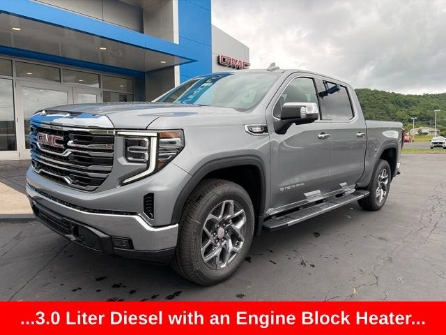 2026 GMC Sierra 1500 SLT in Sterling Metallic — front three-quarter view