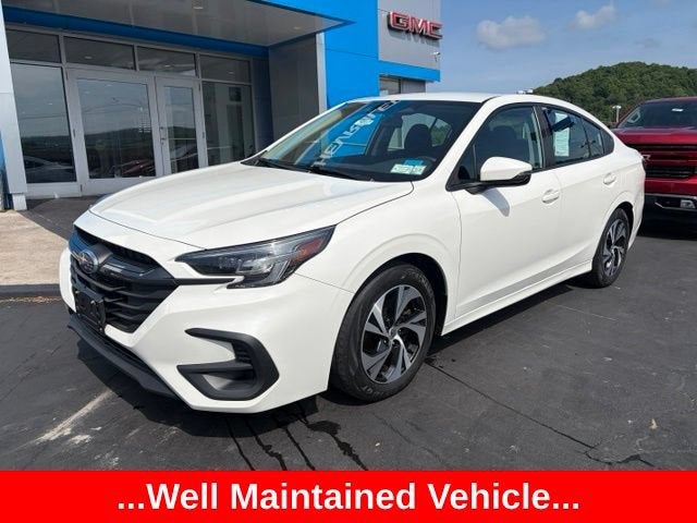 2023 Subaru Legacy Premium in Crystal White Pea — front three-quarter view