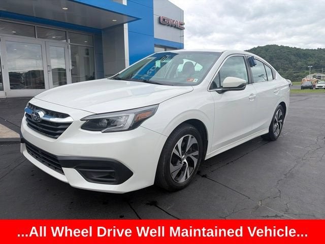2022 Subaru Legacy Premium in Crystal White Pea — front three-quarter view