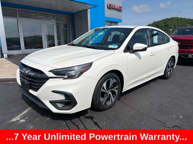 2023 Subaru Legacy Premium in Crystal White Pea — front three-quarter view