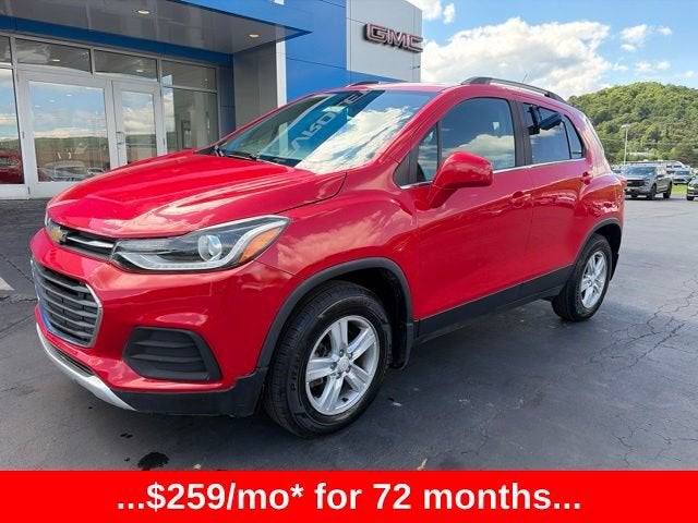 2020 Chevrolet Trax LT in Red Hot — front three-quarter view